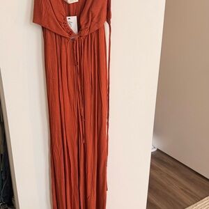 Augustine Rust Halter Jumpsuit